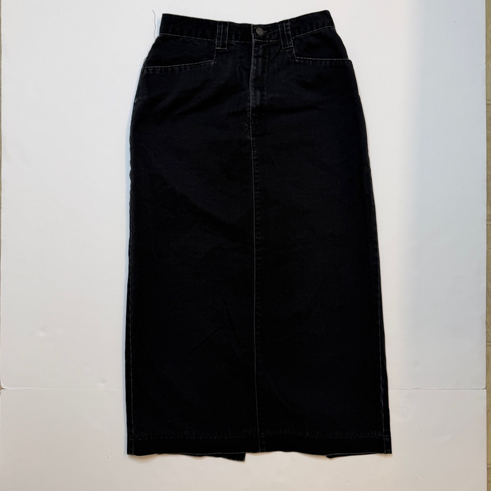Lee Black Midi Denim Skirt whimsigoth vibes